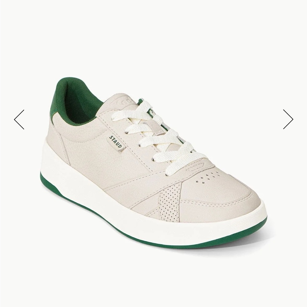 Staud x Keds court sneaker cream/green